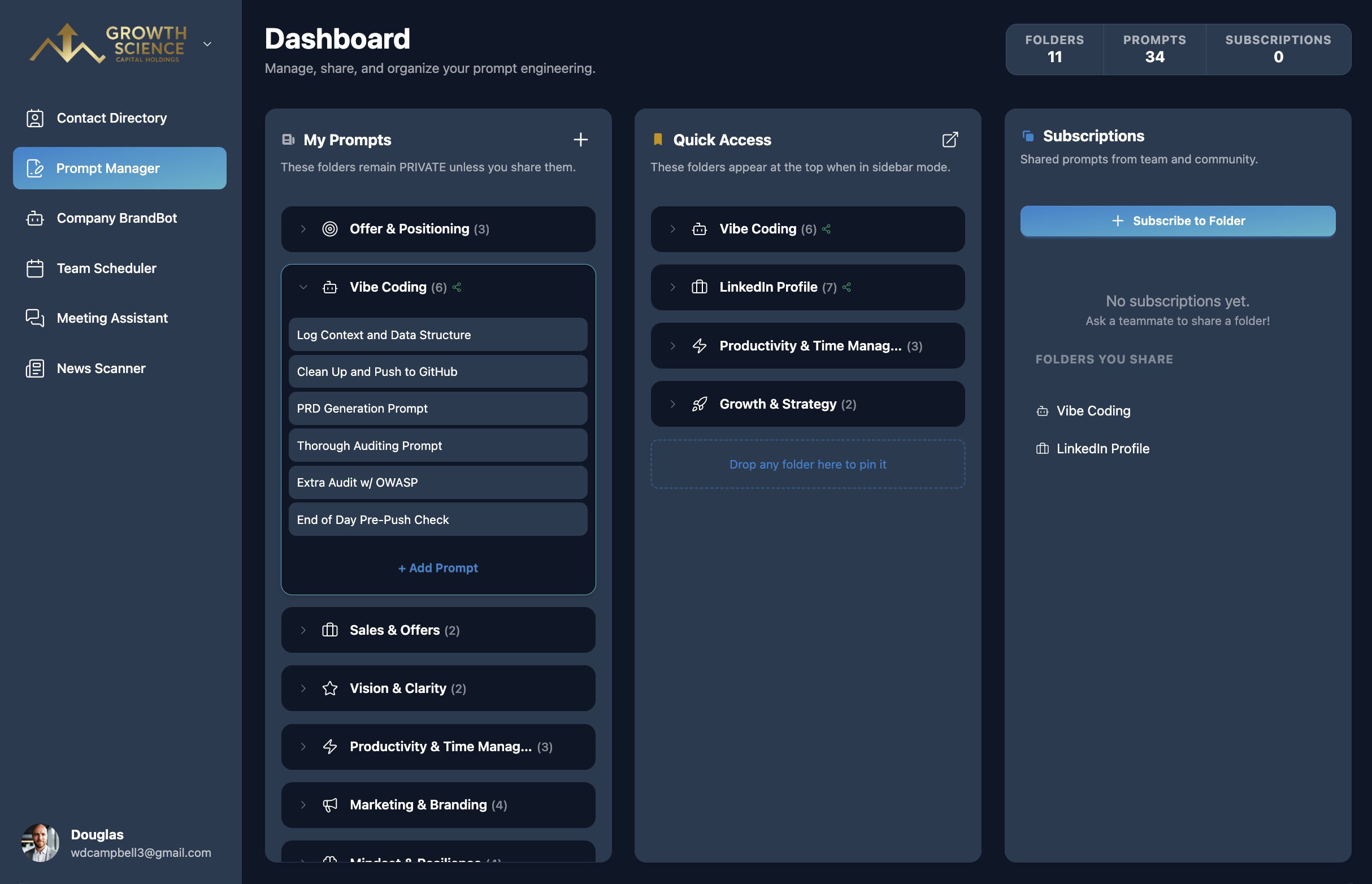 Prompt Manager screenshot