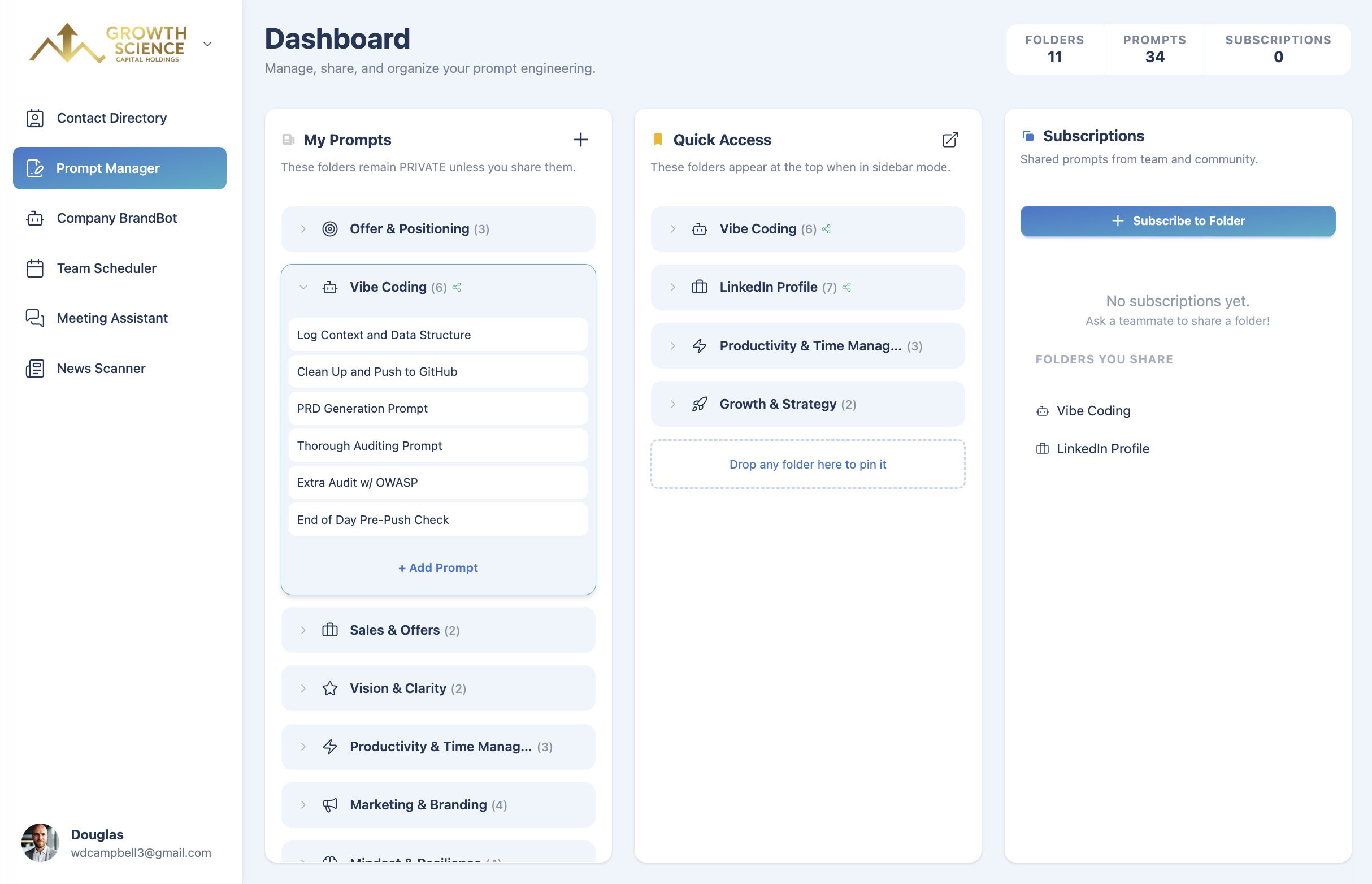 Prompt Manager screenshot