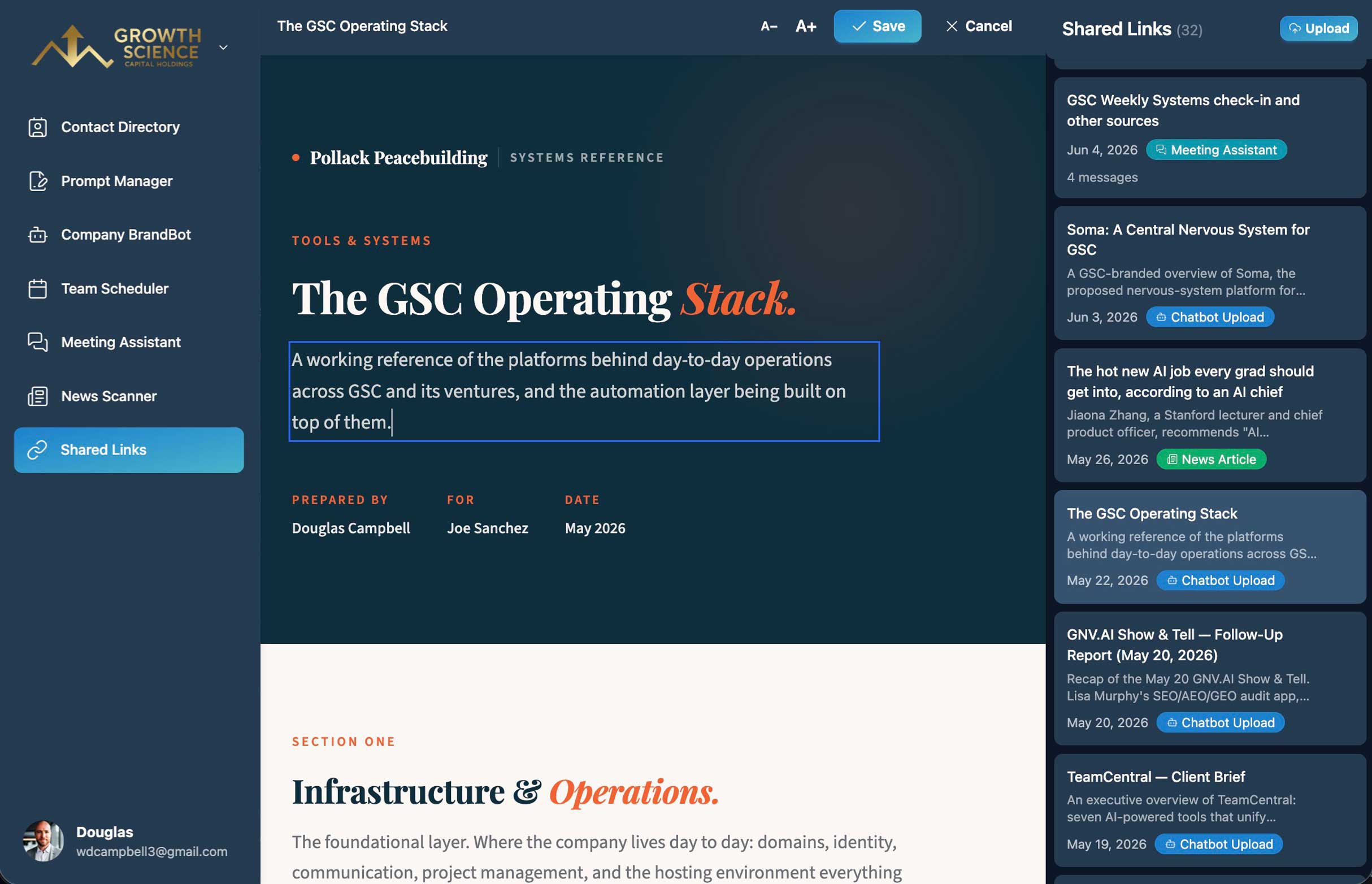 Shared Links screenshot
