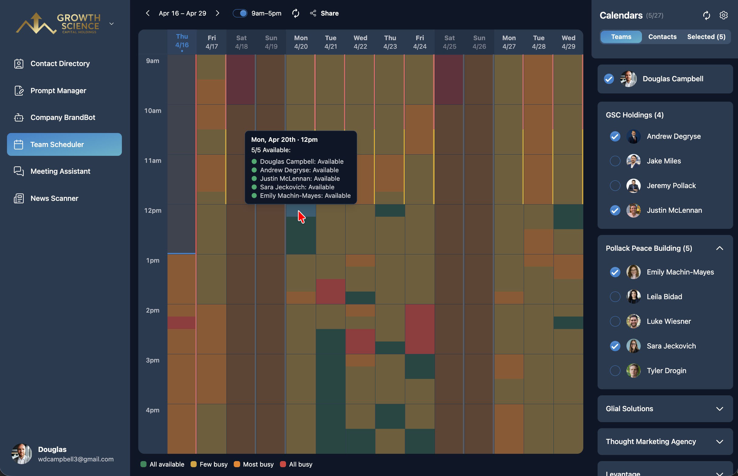 Team Scheduler screenshot
