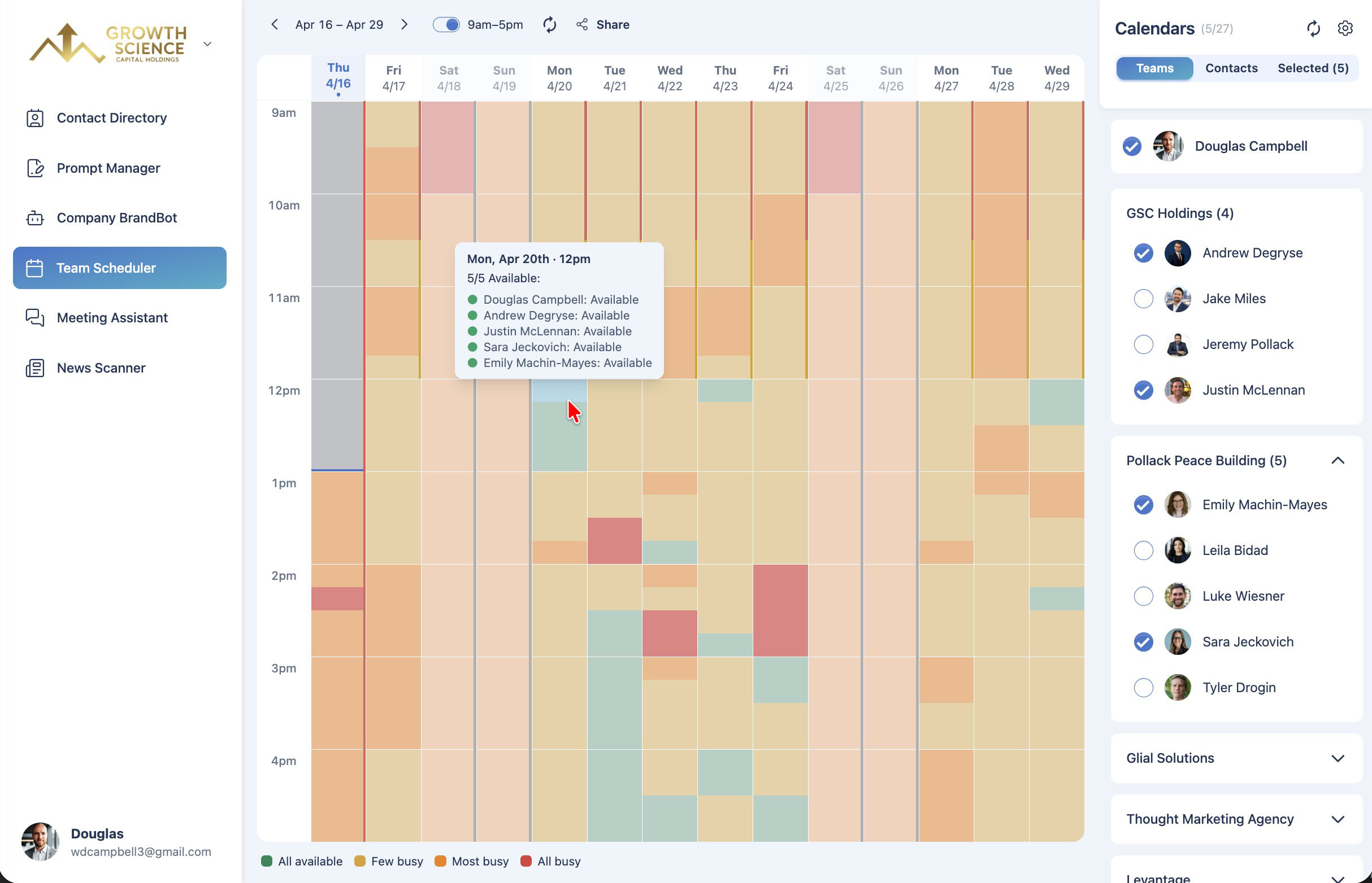 Team Scheduler screenshot