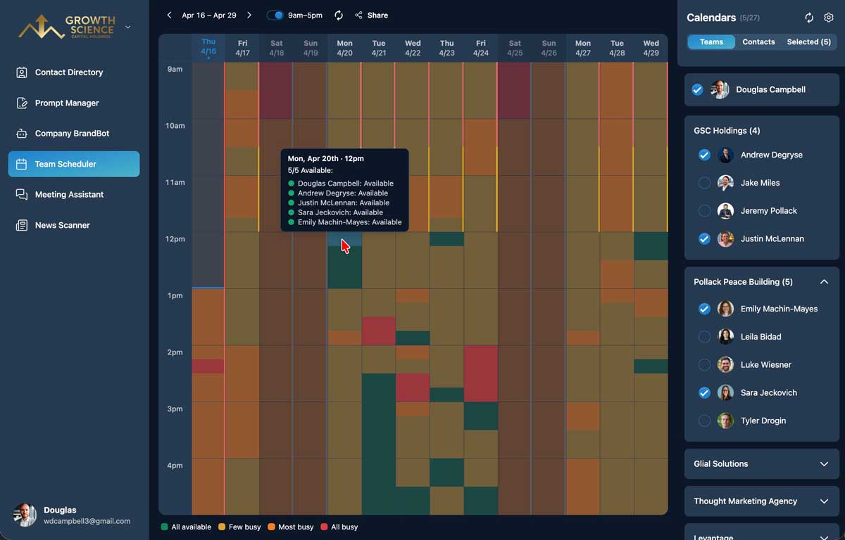 Team Scheduler screenshot